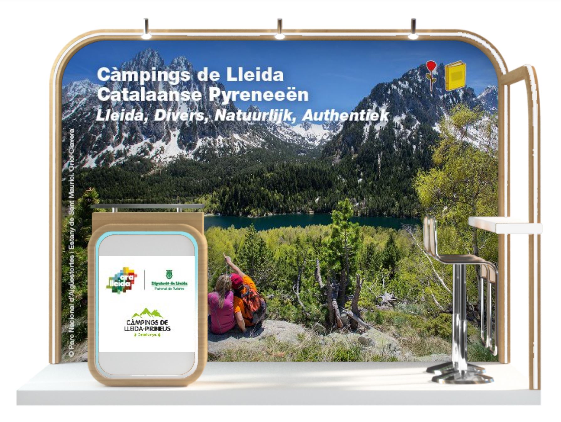 Imatge de l'estand virtual del Patronat i de l'Associació de Càmpings de Lleida